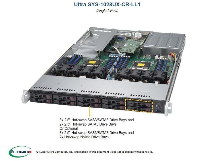 Серверная платформа 1U Supermicro SYS-1028UX-CR-LL1