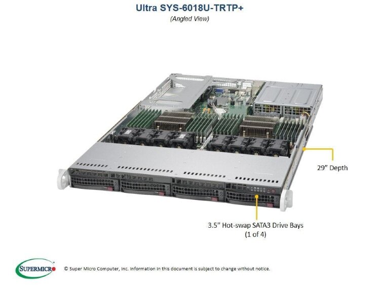 Серверная платформа 1U Supermicro SYS-6018U-TRTP+