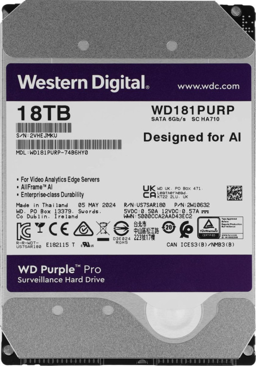 Жесткий диск Western Digital WD181PURP