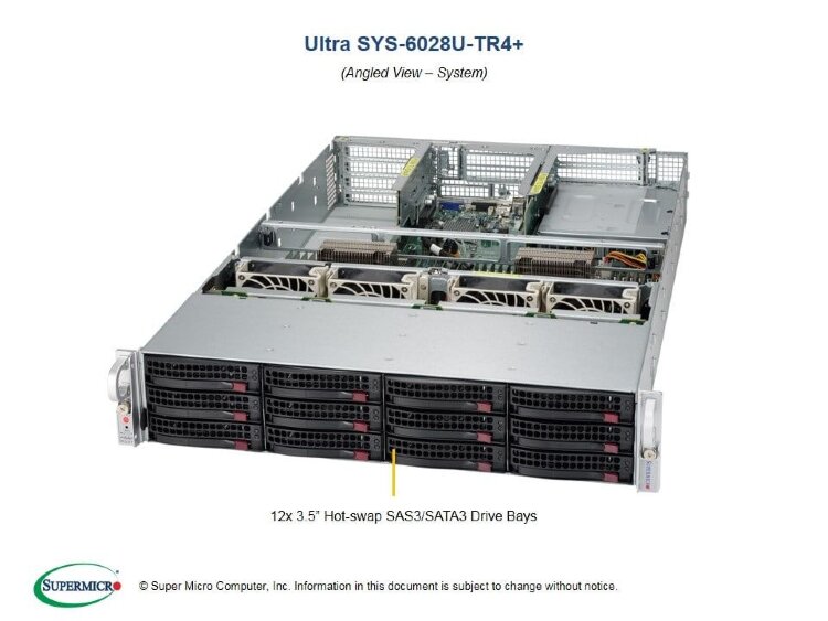 Серверная платформа 2U Supermicro SYS-6028U-TR4+